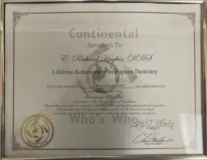 Lifetime Achievement in Implant Dentistry Award given to E. Richard Hughes, DDS
